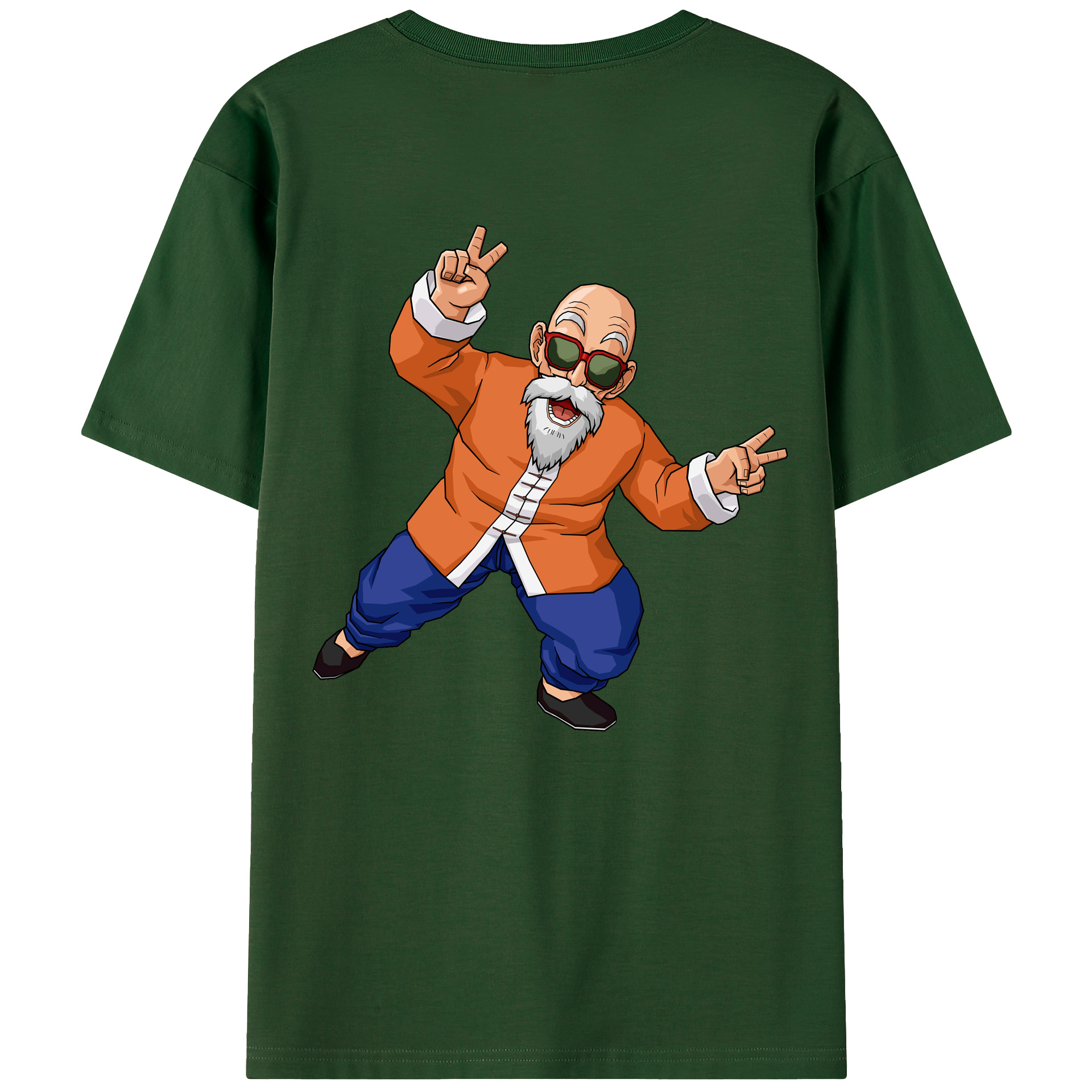 （画像用） ドラゴンボール 亀仙人（かめせんにん） DRAGON BALL Master Roshi Kame Sennin 綿100％半袖Tシャツ（背面プリント）